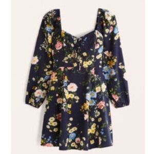 Abercrombie & Fitch long sleeve lace-up flirty mini dress